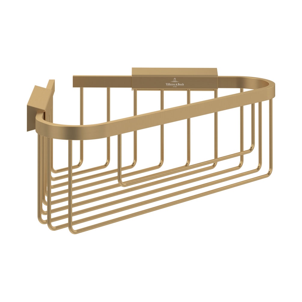 Cutout image of Villeroy & Boch Elements Tender Brushed Gold Corner Soap Basket